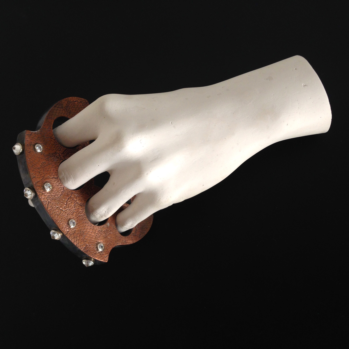 Erin Cunningham A Little Lace, A Little Bling from Ladies Knuckles Series, 2015, copper, sterling silver, cubic zirconia